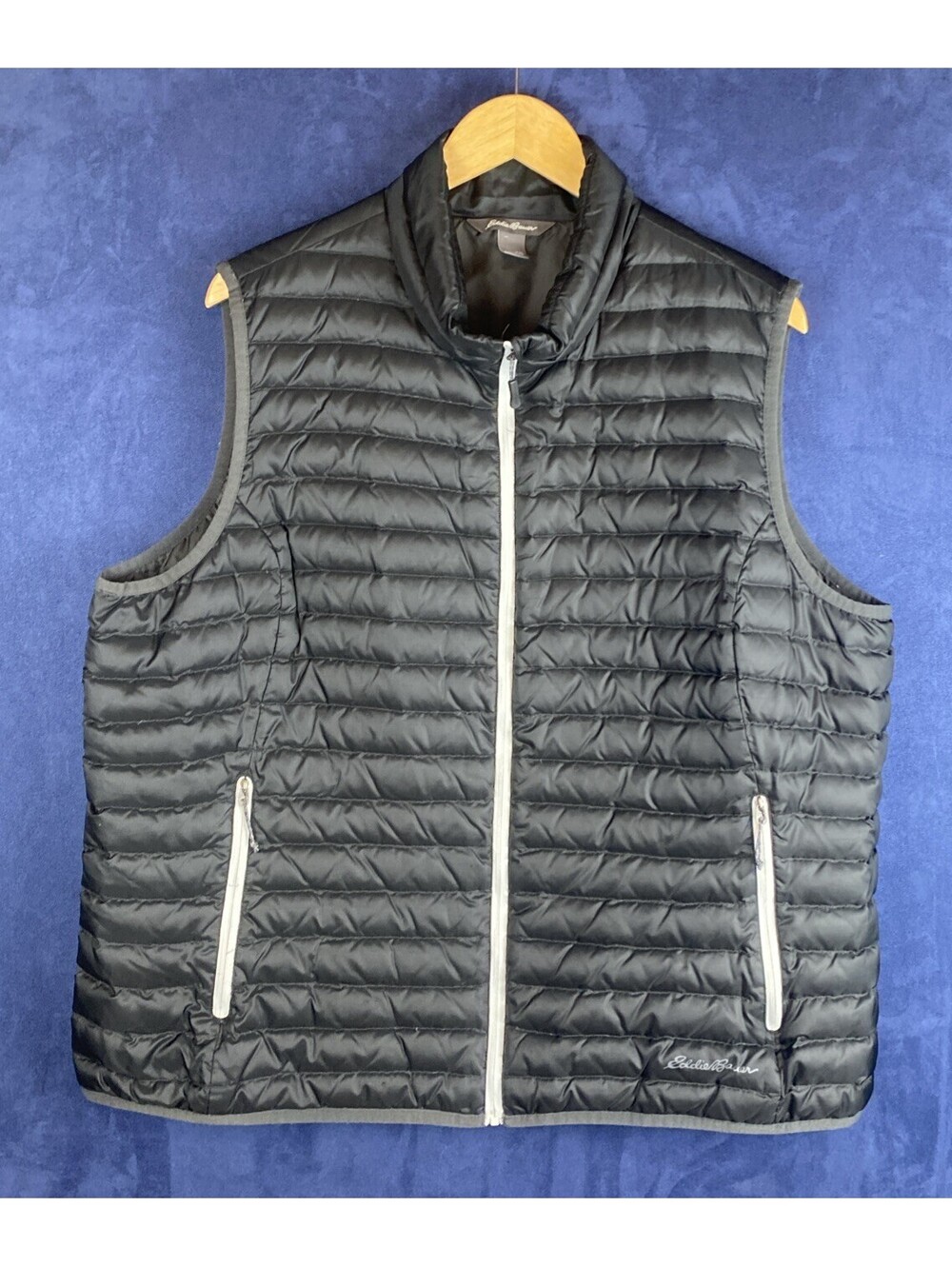 Eddie Bauer Women’s Size XXL EB700 Black Down Puffer Vest Full Zip Pockets